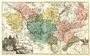 Mapa del Electorado de Brandeburgo con el privilegio real prusiano más gracioso